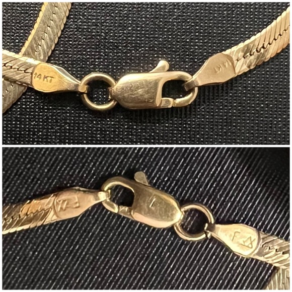 🔥🔥SUPER SALE🔥🔥PRICE FIRM✅👑14kt Solid Yellow Gold Herringbone Bracelet - Picture 7 of 13